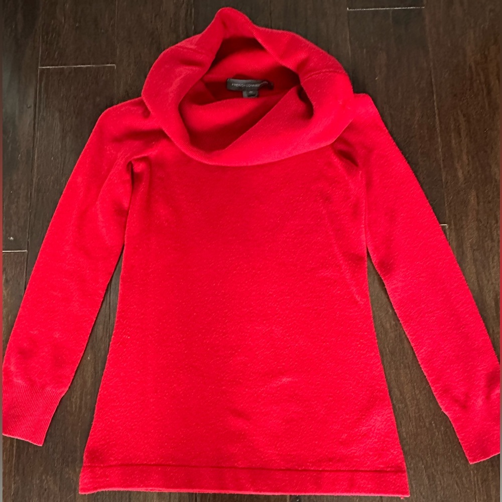 Beautiful Red French Connection Turtleneck Sweater, Sz XS